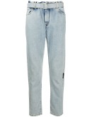 bleached-effect slim-fit jeans