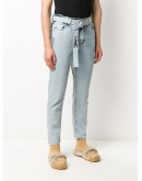 bleached-effect slim-fit jeans