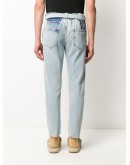 bleached-effect slim-fit jeans