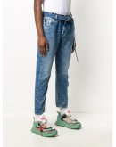 slim low crotch jeans