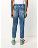slim low crotch jeans