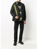 logo print zipped puffer jacket