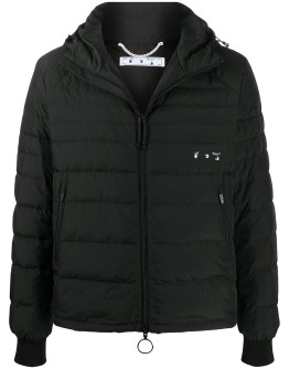 logo print zipped puffer jacket