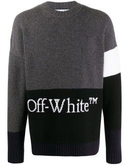 block-panel knitted jumper