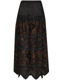 Mirella embroidered linen skirt