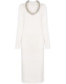 chain-trim cotton dress