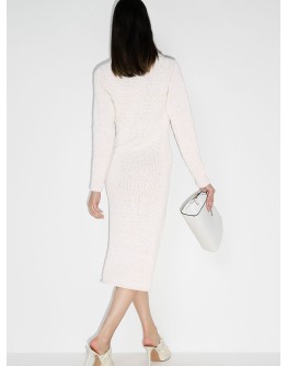 chain-trim cotton dress