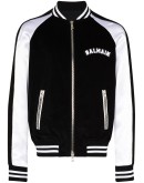 logo-appliqued bomber jacket