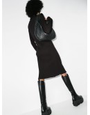 ribbed-knit midi dress