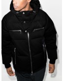 logo-print hooded puffer jacket