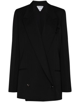 long-line double-breasted blazer jacket