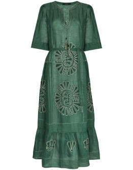 Camelia embroidered linen dress