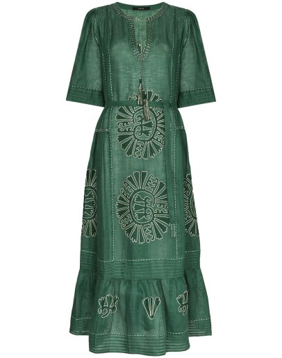 Camelia embroidered linen dress