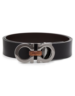 Gancini reversible leather belt