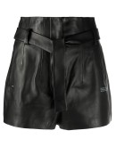 logo print tie waist shorts