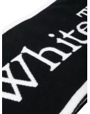 LOGO FELTED WOOL SCARF  BLACK WHITE