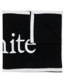 LOGO FELTED WOOL SCARF  BLACK WHITE