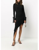 draped asymmetric knitted dress