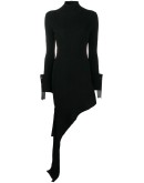 draped asymmetric knitted dress