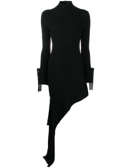 draped asymmetric knitted dress