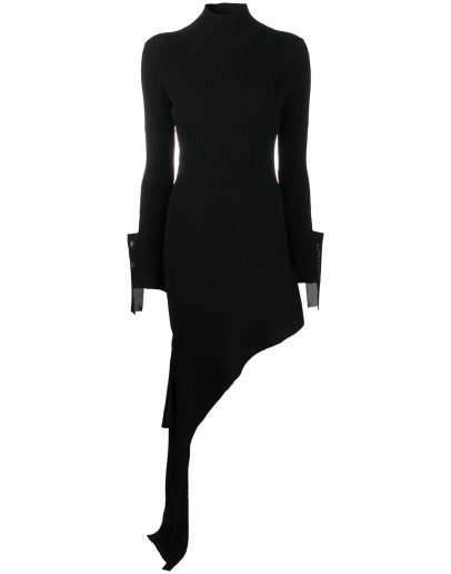 draped asymmetric knitted dress