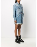 frayed Industrial belted denim dress