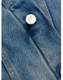 logo-embroidered short denim jacket