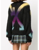 fuzzy knit Arrow logo jumper