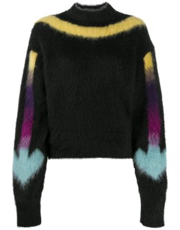 fuzzy knit Arrow logo jumper