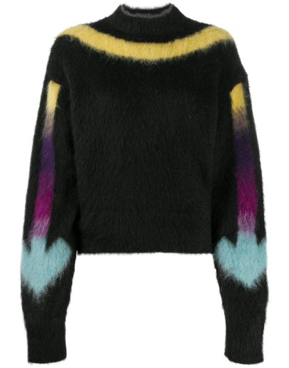 fuzzy knit Arrow logo jumper