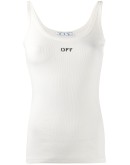 logo-print ribbed tank top