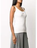 logo-print ribbed tank top