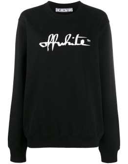 script logo sweatshirt