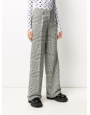 bold check print straight-leg trousers