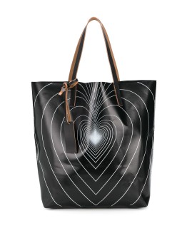 heart print tote bag