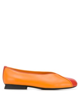TWS contrast-panel ballerina shoes