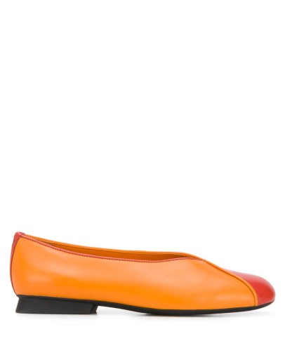 TWS contrast-panel ballerina shoes