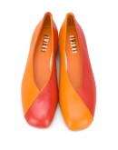 TWS contrast-panel ballerina shoes
