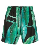 banana leaf satin shorts