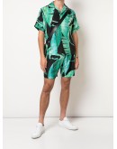 banana leaf satin shorts