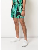 banana leaf satin shorts