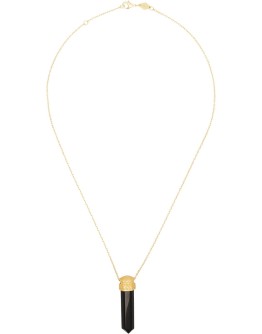 18kt gold-plated L.A. Spirit onyx pendant necklace