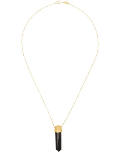 18kt gold-plated L.A. Spirit onyx pendant necklace