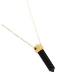 18kt gold-plated L.A. Spirit onyx pendant necklace
