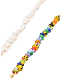 Alaia 18kt gold-plated pearl rainbo necklace