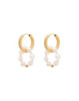 Ring of pearls hoop earrings