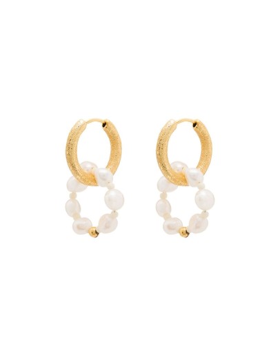 Ring of pearls hoop earrings