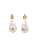 Golden Glow pearl drop earrings