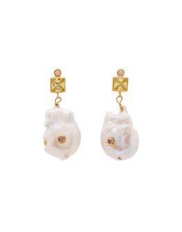 Golden Glow pearl drop earrings