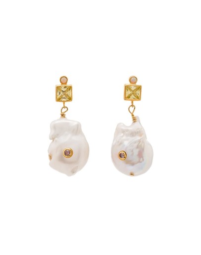 Golden Glow pearl drop earrings